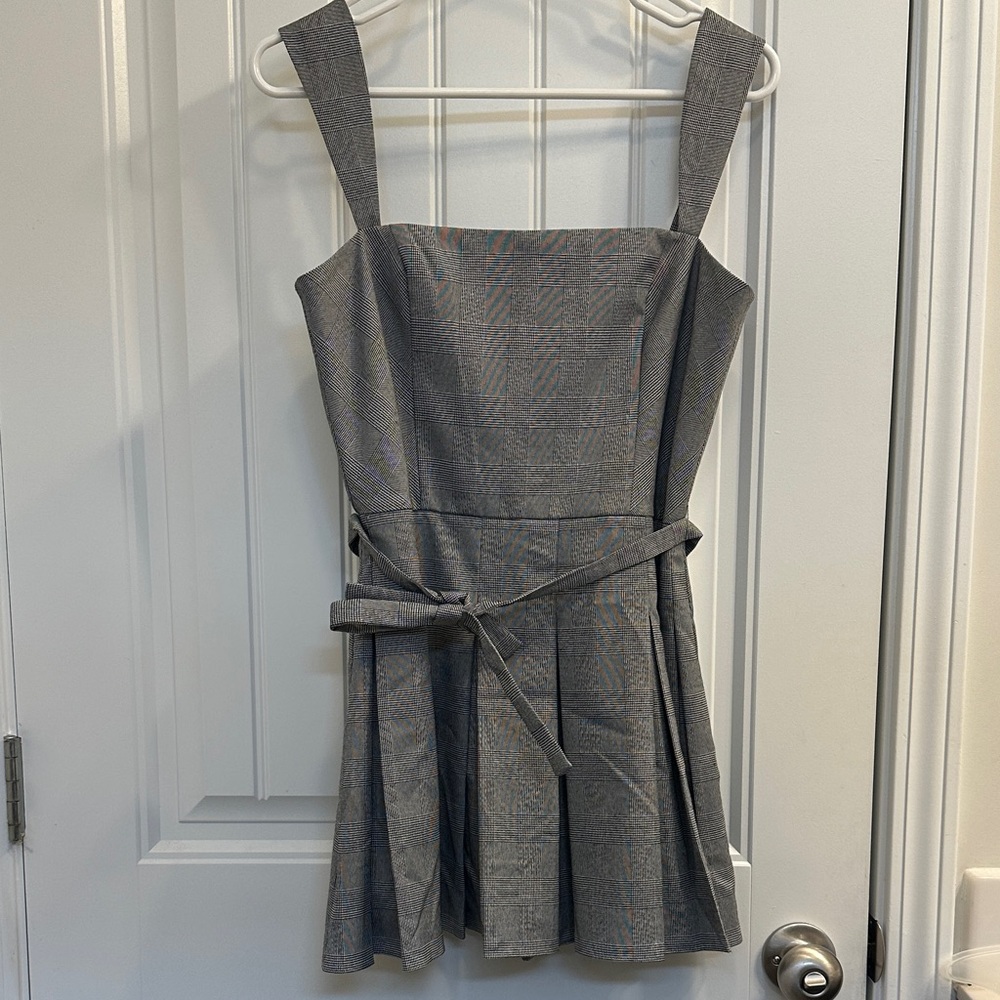 Amanda Uprichard Mercy Skort Romper in Business Plaid - Picture 2 of 10